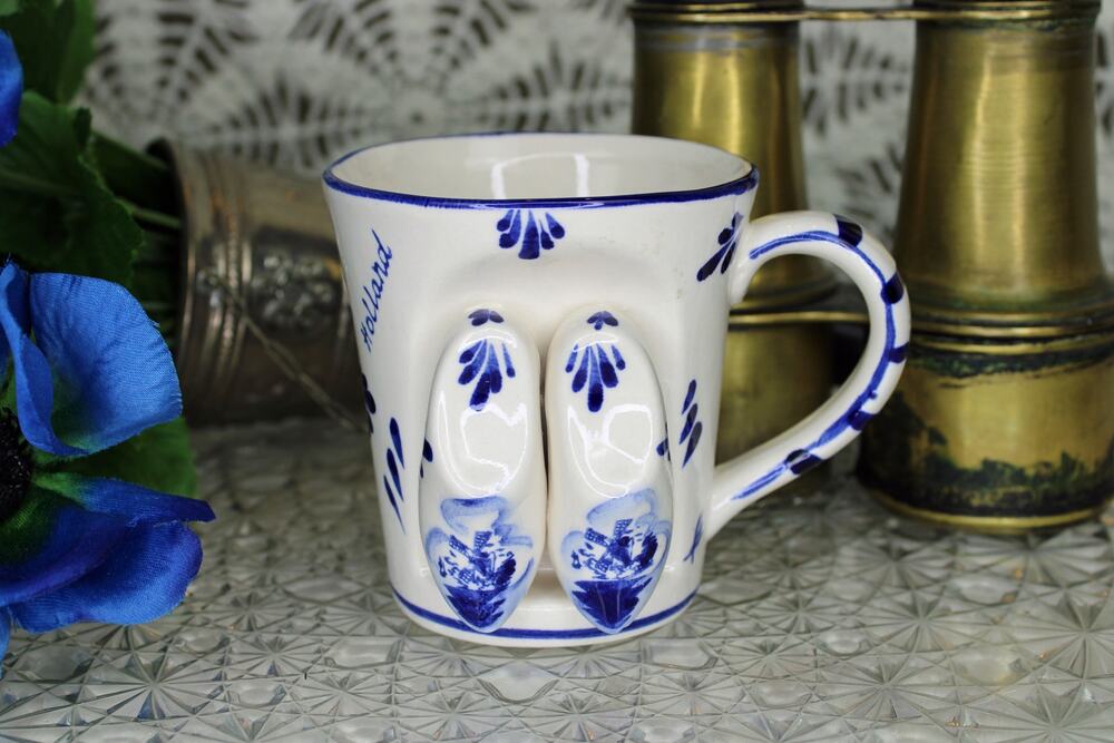 Deco Holland Delft Blue 3D Wooden Clog Mug